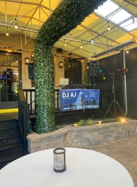 A birthday celebration on a restaurant patio in Westmont.
