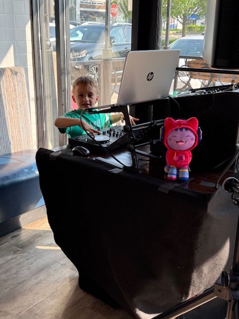DJ Catnip from Gabby’s Dollhouse joins the setup.