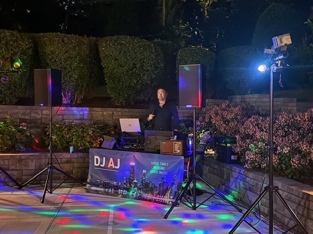 Another view of the outdoor DJ setup.
